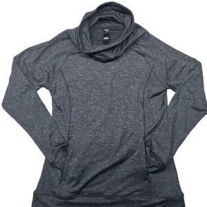 Kyodan Women's Gray Heathered‎ Cowl Neck Pullover Top Minimalist Essential
